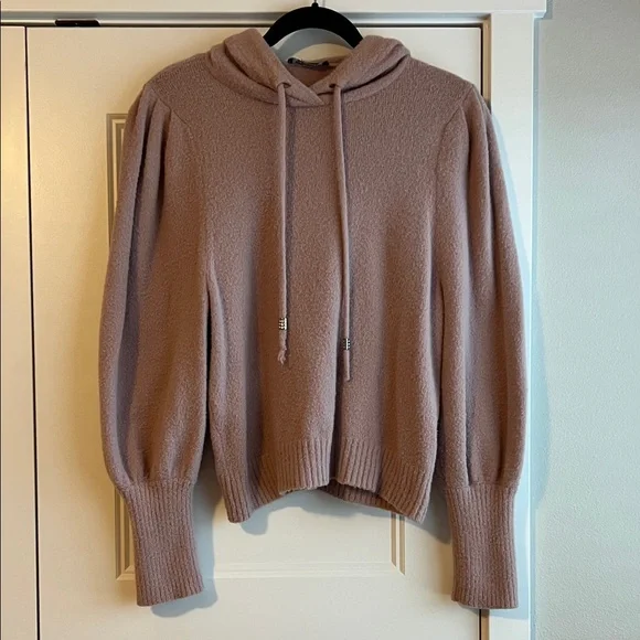 Express Women's Dusty Pink Hooded Sweater - Picture 2 of 11